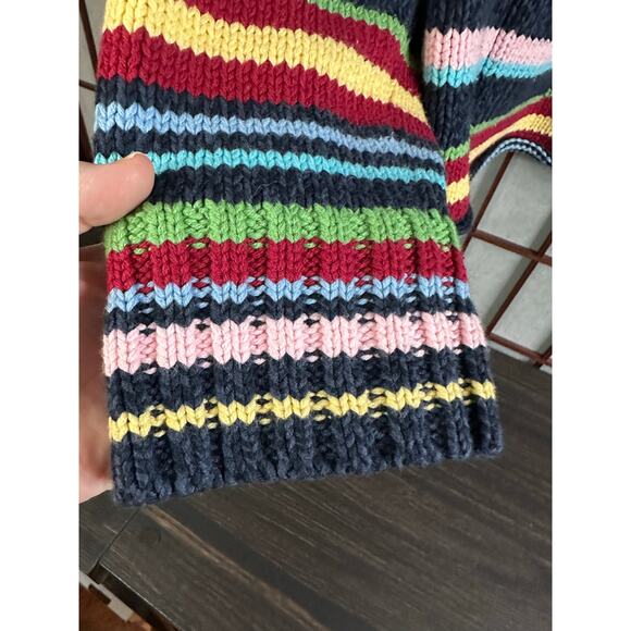 Liz Claiborne button-up cardigan with multi-color horizontal stripes - Picture 4 of 8